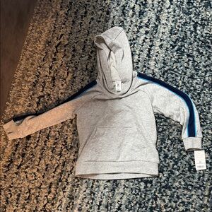 NWT Carter’s Gray Kids Hoodie with Blue Stripe